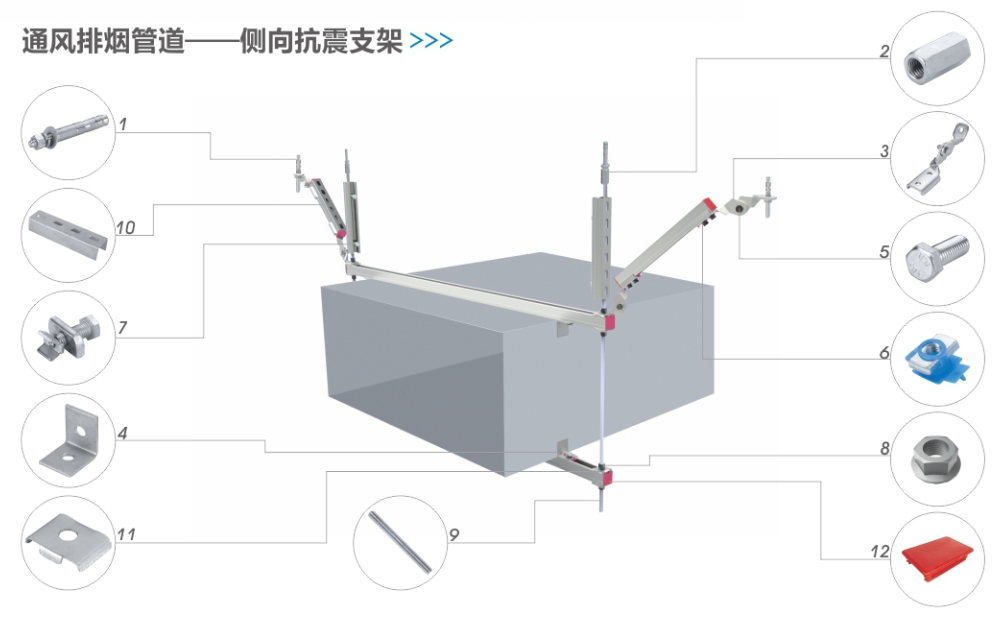 通風(fēng)排煙管道——側向抗震支架2.png
